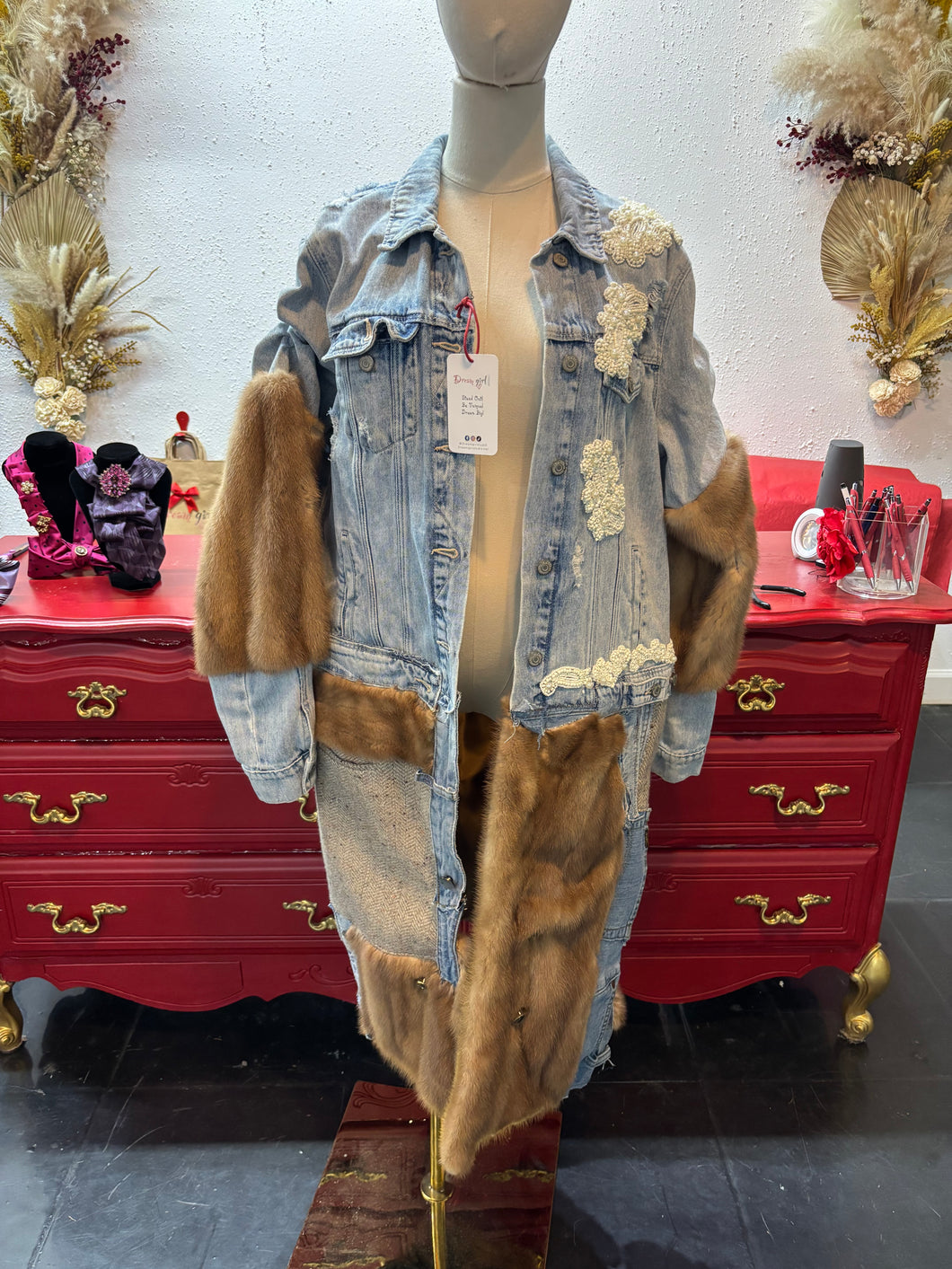 Foxy Fur Denim Coat