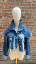 Load image into Gallery viewer, Cropped Denim Cape
